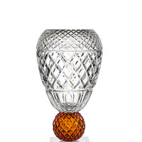 Katherine Curved Vase W Amber Sphere, small
